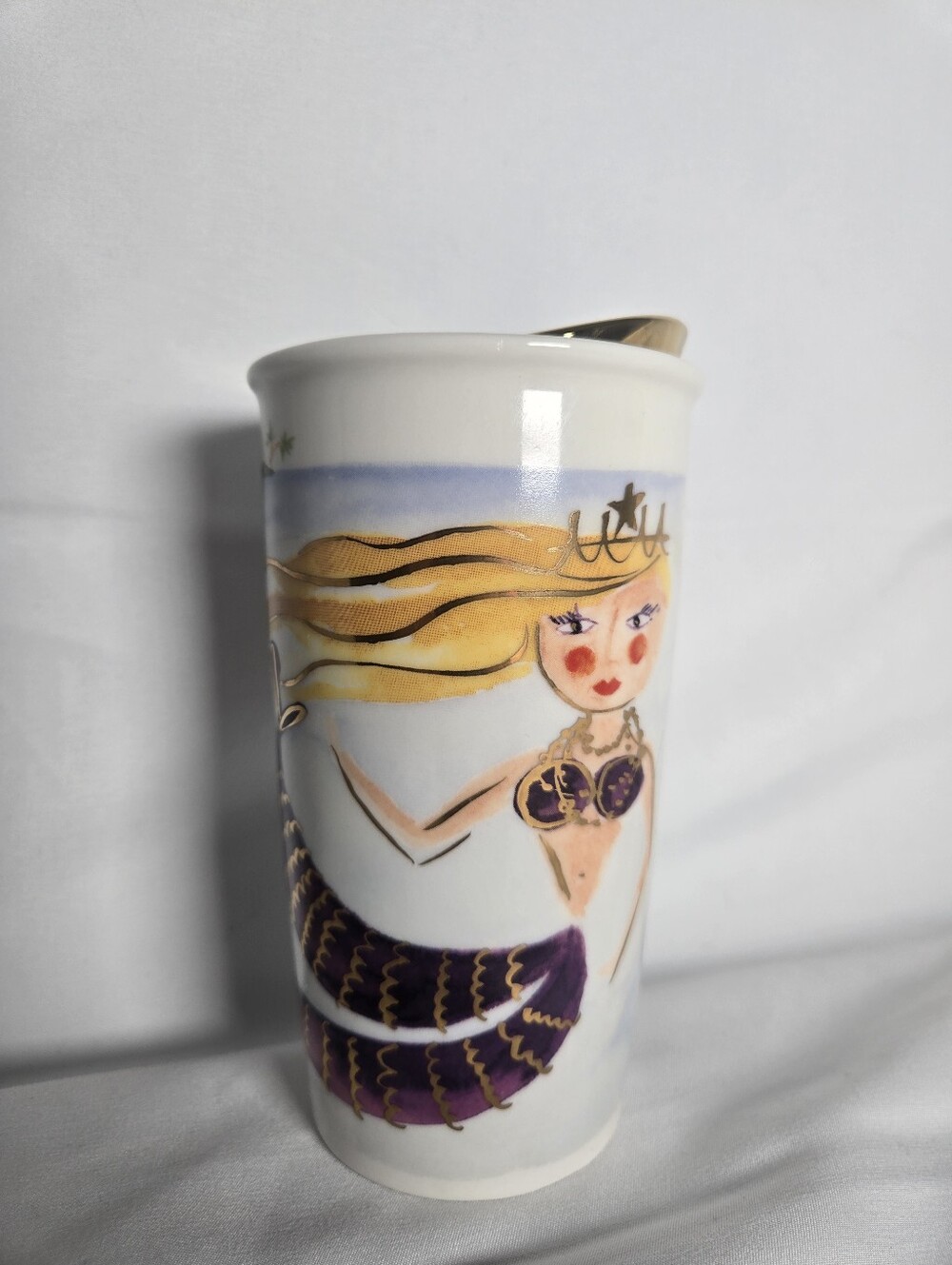 Starbucks Mermaid Siren Ceramic Travel Tumbler – 12 oz 🧜♀️✨